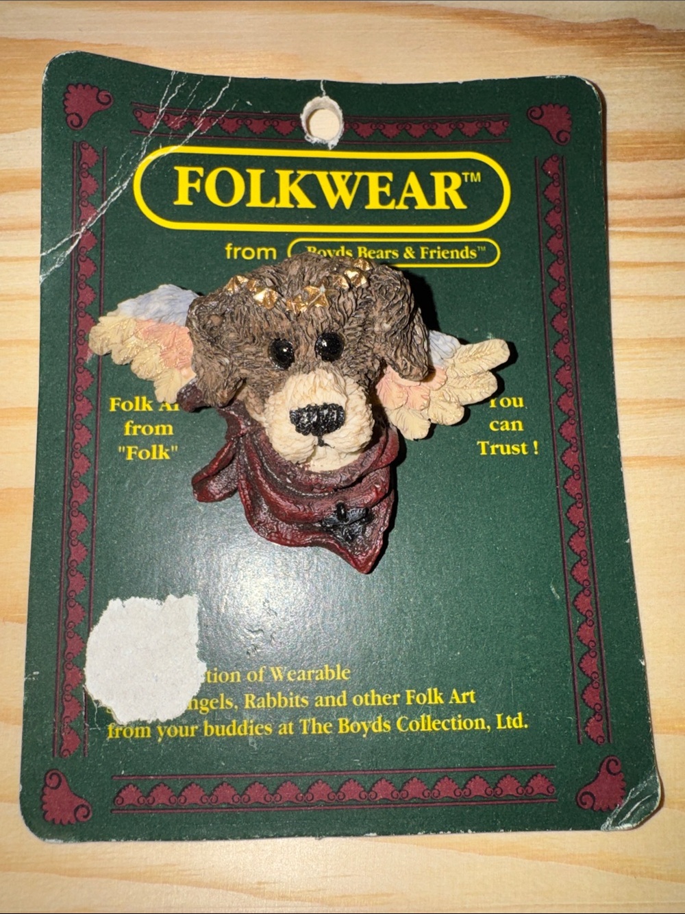 Folkwear by Boyds Bears and Friends Brown Dog Angel Pin